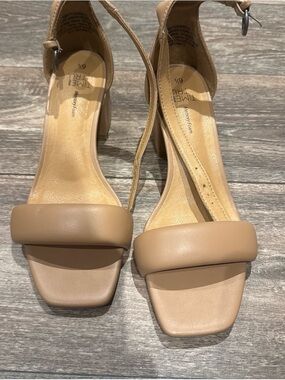 Time and Tru Tan Block Heel Ankle-Strap Sandals